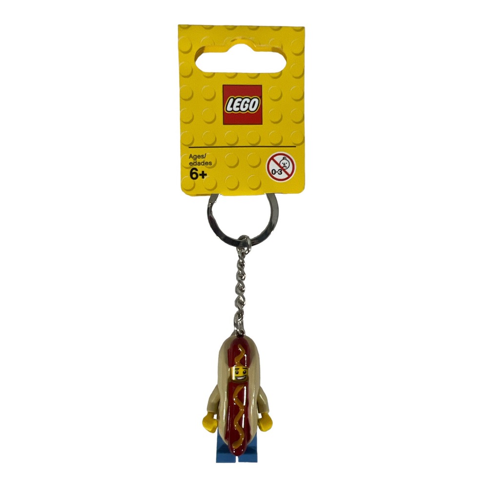 LEGO Hot Dog Guy Minifigure Keychain/Keyring 853571 based on series 13 NWT